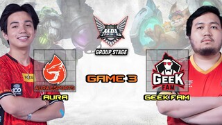 YAWI vs BALOYSKIE !! AURA vs GEEK FAM GAME 3 MPL ID SEASON 13