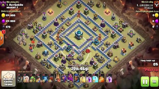 Phá nát Hall 13 - combo huỷ diệt COC #game