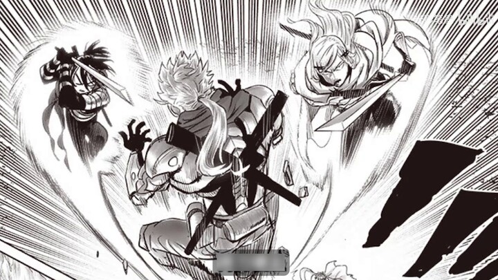 "One Punch Man" Episode 254. Saitama catches the blade with his bare hands! Explodes and fuses the N