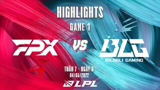 FPX vs BLG | Highlights - Game 1 | Tuần 7 Ngày 5 | LPL Mùa Xuân 2022