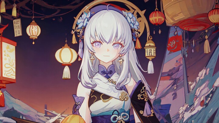 [AI Painting] Dong Xuelian travels in Teyvat