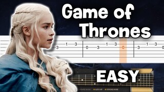 Game of Thrones Theme - EASY Guitar tutorial (TAB)