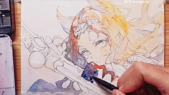 [Moyu/Watercolor] Empty strings, the pose I've always wanted to try