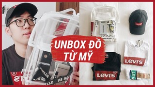 [UNBOXING] THÙNG QUẦN ÁO TỪ MỸ | My first time trying Levi&#39;s | #maybayvlog