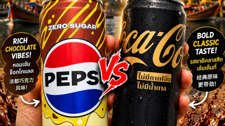 Dubai Chocolate Pepsi 🍫 VS Coca-Cola Black🖤 #Dubaichocolatepepsi #Cocacolablack #711 #Thailand