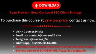 Ryan Stewart - Steal Our Local SEO Client Strategy