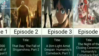 Attack on Titan Season1 Every Episode Title