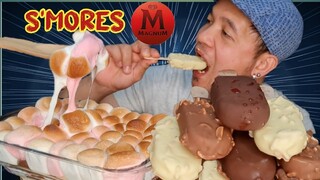 S'MORES MAGNUM ICE CREAM MUKBANG PINOY ( PATCHI chocolate ) collab w/ @Jhun Pig