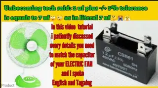 HOW TO CALCULATE CAPACITOR VALUE OF ELECTRIC FAN MOTOR (ENGLISH/TAGALOG)