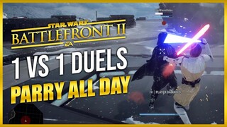 Battlefront 2 Lightsaber Duels GODLY PARRIES Battlefront 2 Gameplay