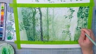 Quá trình màu nước trong suốt của Uncle Beichuan ｜ Khu rừng mù sương