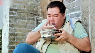 肥猫的智商只有50，被家人抛弃后流浪街头，为填饱肚子和狗抢饭吃！