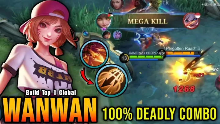 Sidelane Carry!! Wanwan Inspire 100% Deadly Combo - Build Top 1 Global Wanwan ~ MLBB