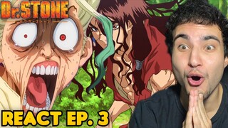 SENKU É INSANO! TSUKASA SURTOU! React Dr. Stone EP. 3