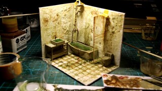 [Delapidated Style Miniature Arts] Handicraft of a bathroom scene