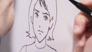 Tanda tangan dan gambar karya Junji Ito