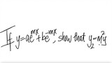 If y=a e^(mx) + b e^(-mx), show that y2=m^2y