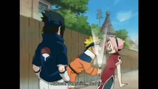 Moment when Naruto, Sasuke and Sakura tried to see real face Kakashi
