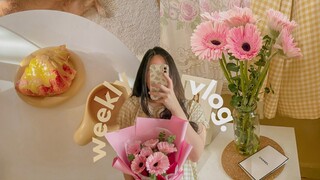 first weekly vlog ☻ making onigiri, unboxing new tableware, redecorating room, receiving flowers 💐