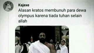 Kratos menjawab: "kalau mereka tuhan mana bisa dikalahkan olehku,whahahha"