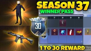 Pubg Lite Season 37 Winner Pass | 1 To 30 Official Rewards 🥰| Season 37 Winner Pass Pubg Mobile Lite