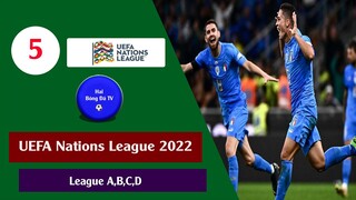 Kết quả Bóng đá UEFA Nations League 22/23 Vòng 5 Bảng A,B,C,D Bảng xếp hạng, Lịch thi đấu hôm nay