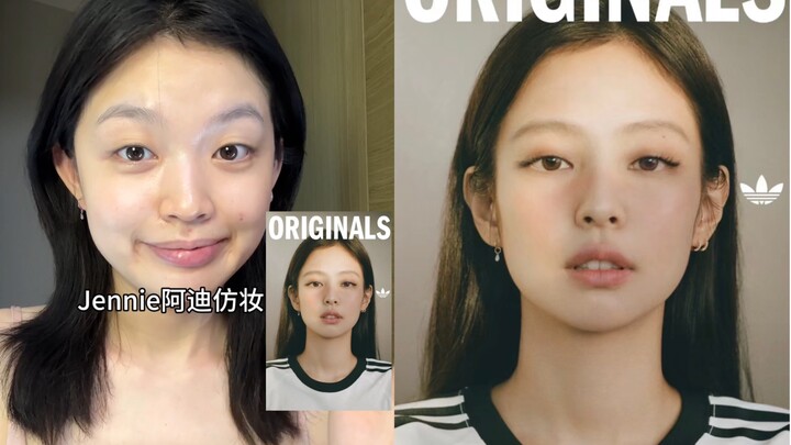 Hướng dẫn makeup giả mạo triệu người xem｜Jennie x adidas! Đã có vị "Nhi" chưa?!