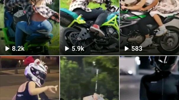 amazing girl to use big bike