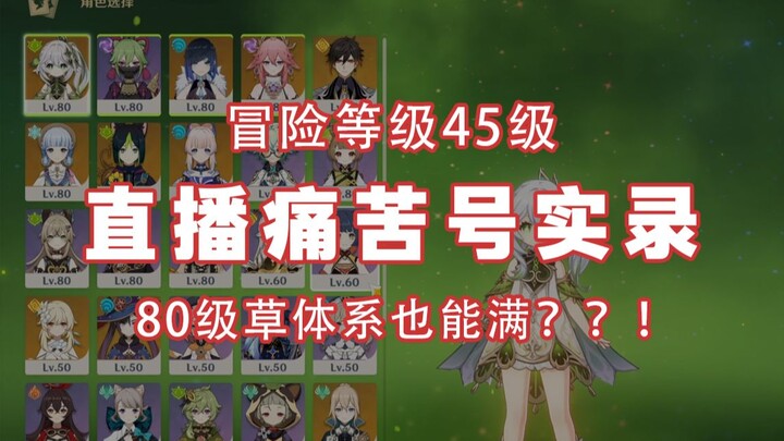 观众震惊！冒险等级45级？全草体系？这也能满？？！