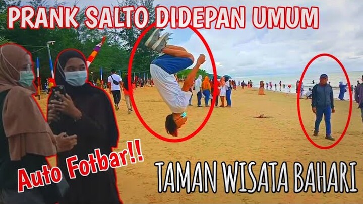 PRANK SALTO DI DEPAN UMUM || LOKASI TAMAN WISATA BAHARI - JAWAI...