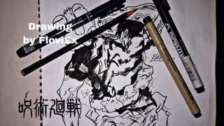 Speed Drawing Toji Fushiguro dari anime Jujutsu kaisen || by FloviEx