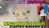 menggambar yuji itadori dari anime jujutsu kaisen