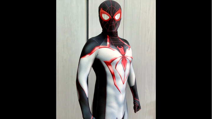 Membuka kotak dan mencoba setelan ps5 Miles Spider-Man [Spider-Man cos]