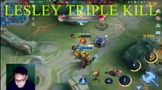LESLEY TRIPLE KILL AUTO COMEBACK #ML #MLBB #MOBILEGENDS #LESLEY