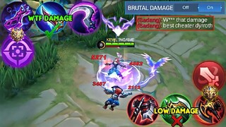 WHY DYRROTH 1 SHOT BUILD IS TOO MUCH BROKEN!? ABNORMAL DAMAGE!! | MYTHIC RANK BEST BUILD MLBB
