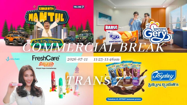 TRANS 7 HD (Indonesia) Commercial Break during Enaknya Mantul - 2026/07/11 11.23-11.46 WIB
