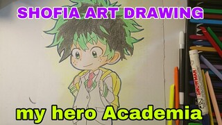 menggambar si imut chibi deku my hero Academia