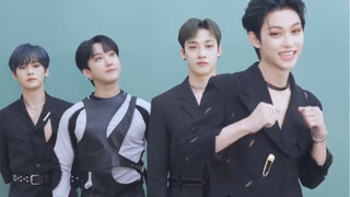 straykids but the chicken cha cha dance (two groups)