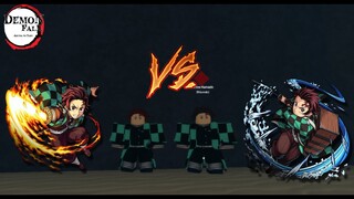 Hinokami Tanjiro VS Water tanjiro ( DEMONFALL ROBLOX )