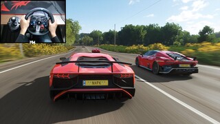 Lamborghini Aventador SV - Forza Horizon 4 Best Super Cars Race | Logitech g29 gameplay