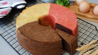 SUPER CANTIK | NEAPOLITAN CAKE LEMBUT TANPA KULIT #134