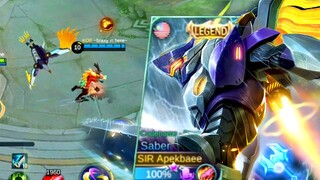 MUSUH MATI TANPA SEBAB BILA BERTEMU SABER REVAMP LEGEND SKIN + BRAXY CHOU CELOP !! MLBB