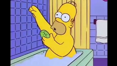 Bart hits Homer with LSD chair