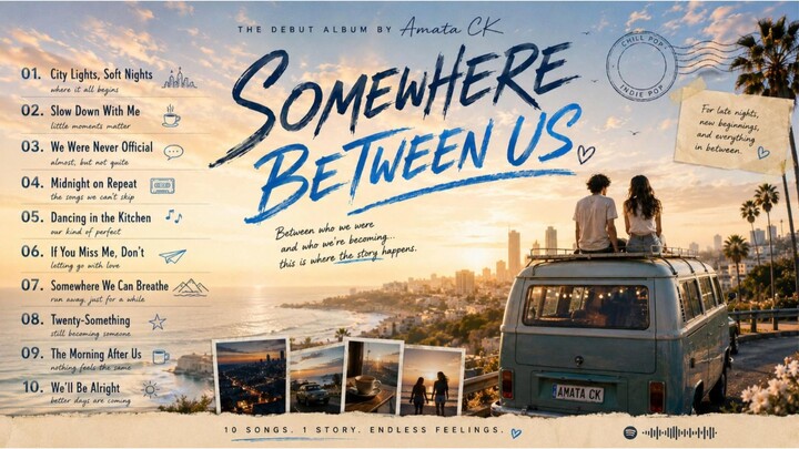 SOMEWHERE BETWEEN US — Amata CK | Chill Pop & Indie Pop Playlist for Late Nights, Love & Life
