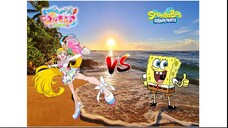 Cure Summer (Tropical Rouge Precure) VS SpongeBob SquarePants