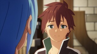 Kazuma trông thật đáng thương khi biết trí thông minh của Aqua sẽ không bao giờ cải thiện được nữa.