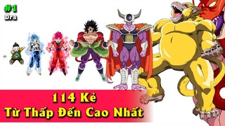 114 kẻ từ Thấp đến Cao nhất Dragonball- Từ Cao 1cm đến cao hơn Vũ Trụ