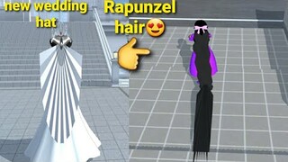 Tutorial wedding new hat rapunzel hair😍in sakura school simulator