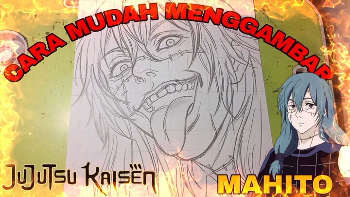 cara yg sangat mudah menggambar mahito , jujutsu kaisen