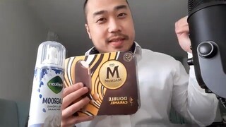 ASMR Eating Magnum Ice Cream & Whipped Cream + Finger Licking